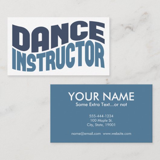 Carte de visite instructeur de danse (Devant / Derrière)