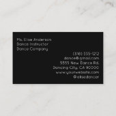 Carte De Visite Instructeur de danse Ballet Ballerina Enseignant (Dos)