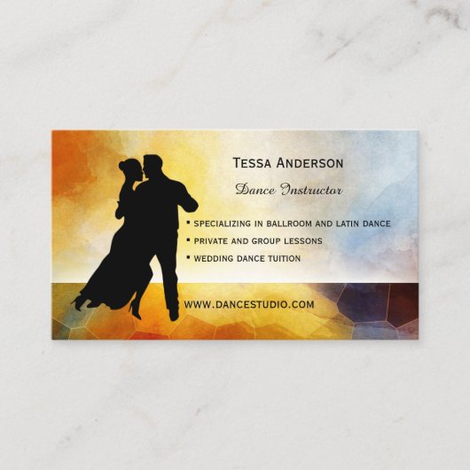 Carte de visite instructeur de danse de salle de b (Devant)