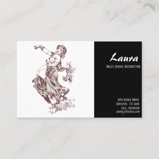 Carte de visite instructeur de danse du ventre (Devant)