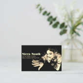 Carte De Visite Instructeur de danse du ventre tribal foncé Sepia  (Debout devant)