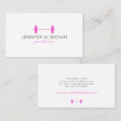 Carte De Visite Instructeur de fitness Pink Dumbell (Devant / Derrière)