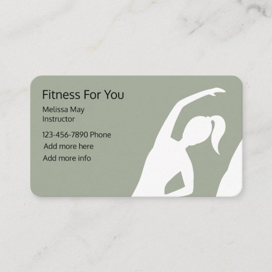 Carte De Visite Instructeur de forme physique (Devant)