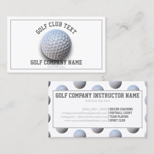 Carte De Visite Instructeur de golf (Devant / Derrière)