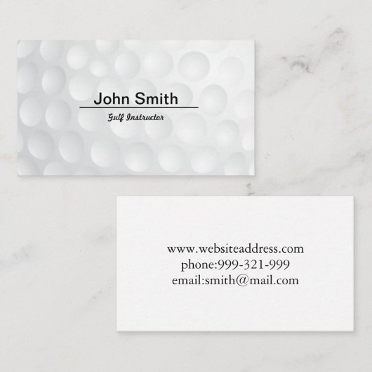 Carte De Visite Instructeur de golf (Devant / Derrière)