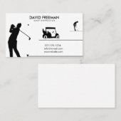 Carte De Visite Instructeur de golf blanc Golfer & Panier moderne (Devant / Derrière)