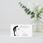 Carte De Visite Instructeur de golf blanc Silhouette simple (Debout devant)