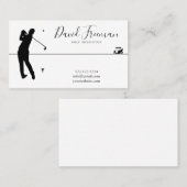 Carte De Visite Instructeur de golf blanc Silhouette simple (Devant / Derrière)