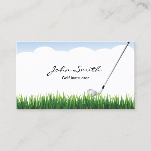 Carte de visite instructeur de golf Blue Sky & Gra (Devant)