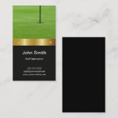 Carte De Visite Instructeur de golf Ceinture d'or moderne (Devant / Derrière)