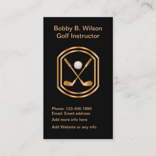 Carte De Visite Instructeur de golf classe (Devant)
