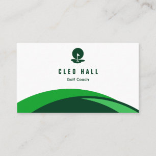 Carte De Visite Instructeur de golf Coach Vert