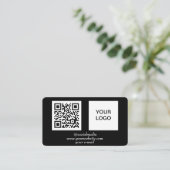 Carte De Visite instructeur de golf code QR noir professionnel (Debout devant)