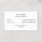 Carte de visite instructeur de golf de l'entraîneu (Dos)