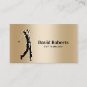 Carte De Visite Instructeur de golf entraîneur à voile de golf Or (Devant)