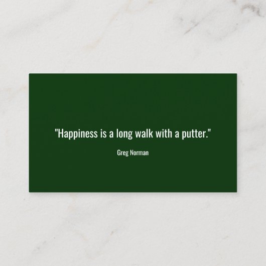 Carte De Visite Instructeur de golf Golfer Putter Nouveau design (Dos)