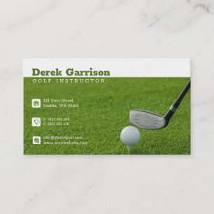 Carte De Visite Instructeur de golf Green Grass   Meilleurs sports