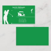 Carte De Visite Instructeur de golf moderne Golfer & Cart Green (Devant / Derrière)