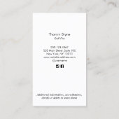 Carte De Visite Instructeur de golf Monogrammed Gold Ball Business (Dos)