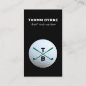 Carte De Visite Instructeur de golf Monogrammed Gold Ball Business (Devant)