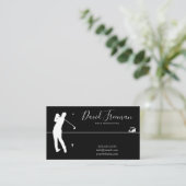 Carte De Visite Instructeur de golf noir Silhouette Swing Simple (Debout devant)
