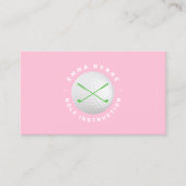 Carte De Visite Instructeur de golf Pro Pink Crossed Clubs Busi (Devant)