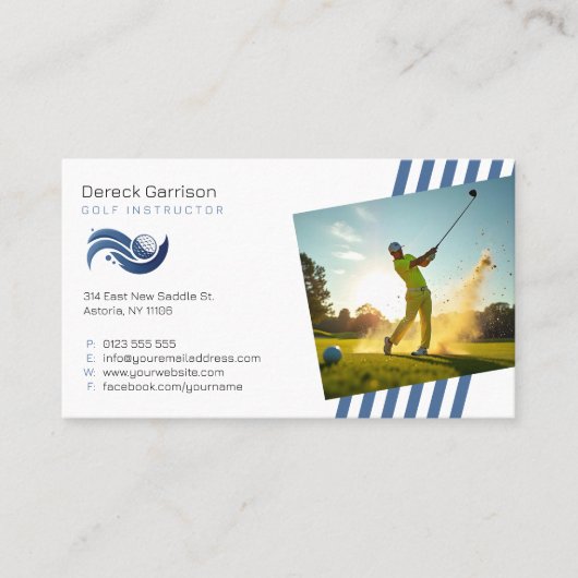 Carte De Visite Instructeur de golf | Professeur professionnel (Devant)