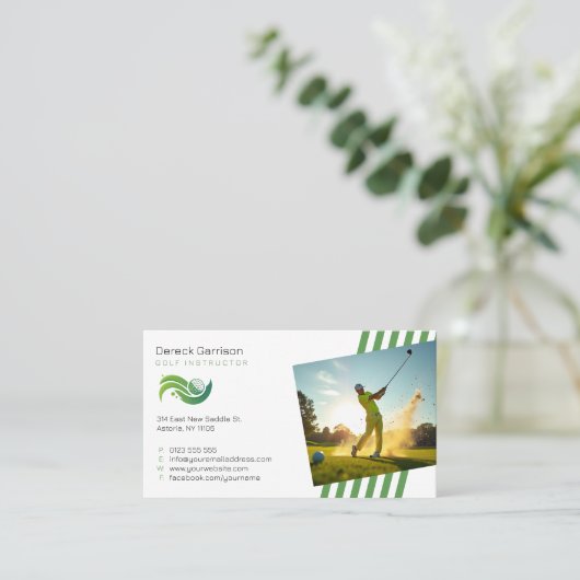 Carte De Visite Instructeur de golf | Professeur professionnel (Debout devant)