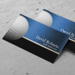 Carte De Visite Instructeur de golf Professional Blue Metal Sport<br><div class="desc">moniteur de golf Carte de visite professionnel noir et bleu.</div>