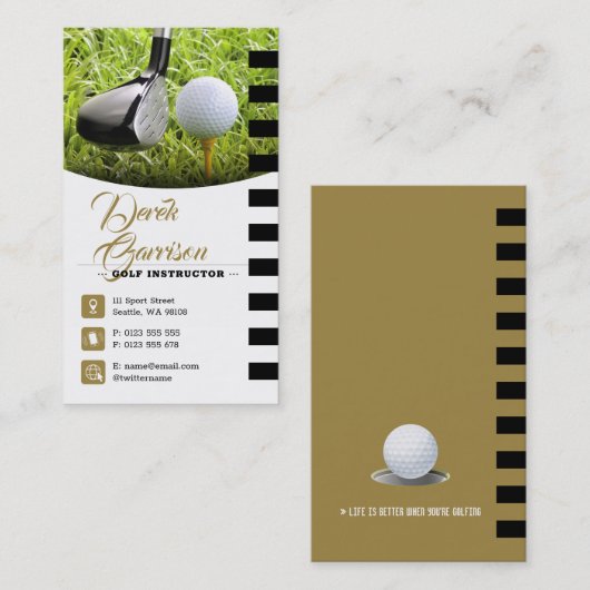 Carte De Visite Instructeur de golf | Professional Golf Lessons Go (Devant / Derrière)