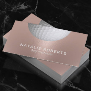 Carte De Visite Instructeur de golf Rose Gold Sport professionnel