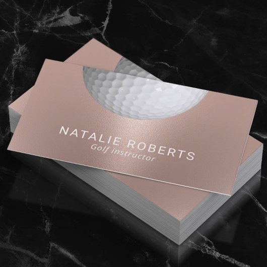 Carte De Visite Instructeur de golf Rose Gold Sport professionnel