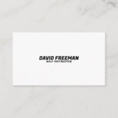 Carte De Visite Instructeur de golf simple Black and White Swing (Dos)