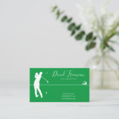 Carte De Visite Instructeur de golf Simple Swing Silhouette Green (Debout devant)