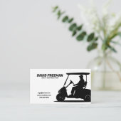 Carte De Visite Instructeur de golf Simple White and Black Cart (Debout devant)