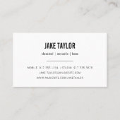 Carte De Visite Instructeur de guitare cool Black & Aqua (Dos)