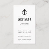 Carte De Visite Instructeur de guitare noir et blanc cool Vertical (Dos)