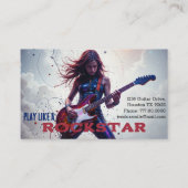 Carte De Visite Instructeur de guitare rock Star (Dos)