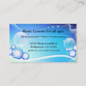 Carte De Visite Instructeur de leçon de musique (Dos)