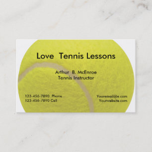 Carte De Visite Instructeur de leçons de tennis