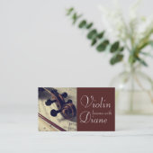 Carte de visite instructeur de leçons de violon (Debout devant)