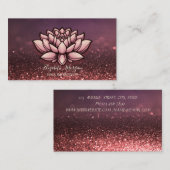Carte De Visite Instructeur de Lotus Yoga Burgundy Bokeh (Devant / Derrière)