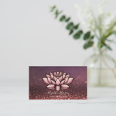 Carte De Visite Instructeur de Lotus Yoga Burgundy Bokeh (Debout devant)