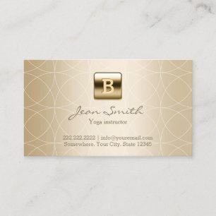 Carte De Visite Instructeur de luxe de yoga de monogramme d'or