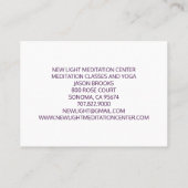 Carte De Visite Instructeur de méditation (Dos)