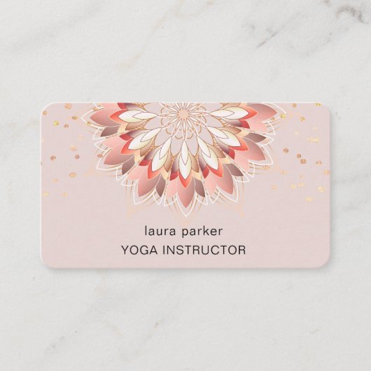 Carte De Visite Instructeur de méditation de Yoga Lotus Flower (Devant)