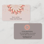 Carte De Visite Instructeur de méditation de Yoga Lotus Flower (Devant / Derrière)