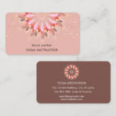 Carte De Visite Instructeur de méditation de Yoga Lotus Flower (Devant / Derrière)
