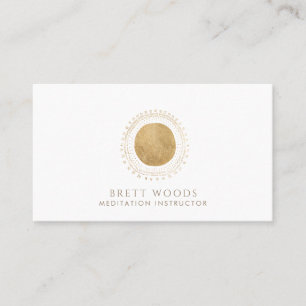 Carte De Visite Instructeur de méditation Gold Sun