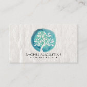 Carte De Visite Instructeur de méditation Yoga Elégant arbre Turqu (Devant)